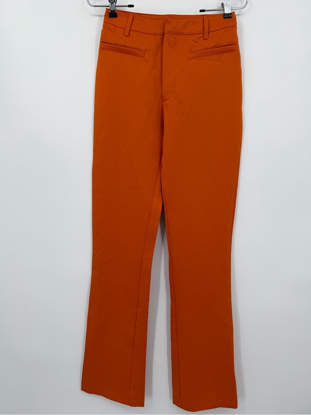 Vintage Y2K Bisou-Bisou by Michele Bohbot Straight-Leg Pants in Rust Orange
